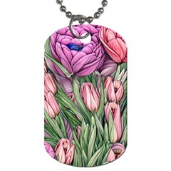 Chic Choice Classic Watercolor Flowers Dog Tag (one Side) by GardenOfOphir