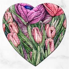 Chic Choice Classic Watercolor Flowers Jigsaw Puzzle (heart) by GardenOfOphir