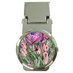 Chic Choice Classic Watercolor Flowers Money Clip Watches by GardenOfOphir