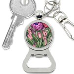 Chic Choice Classic Watercolor Flowers Bottle Opener Key Chain Front