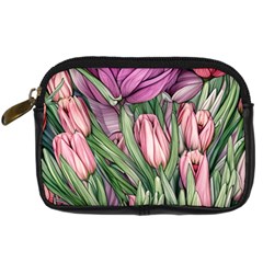 Chic Choice Classic Watercolor Flowers Digital Camera Leather Case by GardenOfOphir