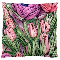 Chic Choice Classic Watercolor Flowers Large Cushion Case (one Side) by GardenOfOphir