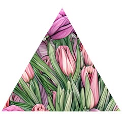 Chic Choice Classic Watercolor Flowers Wooden Puzzle Triangle by GardenOfOphir