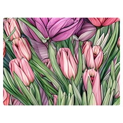 Chic Choice Classic Watercolor Flowers One Side Premium Plush Fleece Blanket (extra Small)