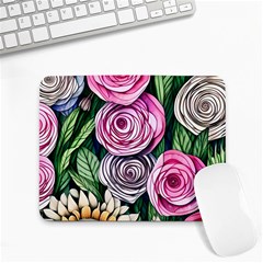 Breathtaking Bright Brilliant Watercolor Flowers Small Mousepad by GardenOfOphir