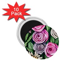 Breathtaking Bright Brilliant Watercolor Flowers 1 75  Magnets (10 Pack)  by GardenOfOphir