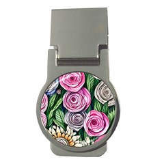 Breathtaking Bright Brilliant Watercolor Flowers Money Clips (round)  by GardenOfOphir