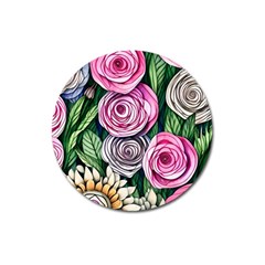 Breathtaking Bright Brilliant Watercolor Flowers Magnet 3  (round) by GardenOfOphir