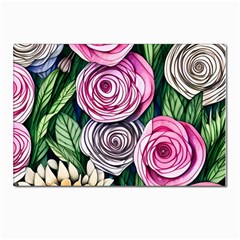 Breathtaking Bright Brilliant Watercolor Flowers Postcards 5  X 7  (pkg Of 10) by GardenOfOphir