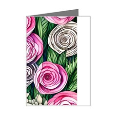 Breathtaking Bright Brilliant Watercolor Flowers Mini Greeting Card by GardenOfOphir