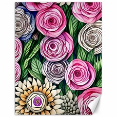 Breathtaking Bright Brilliant Watercolor Flowers Canvas 12  X 16  by GardenOfOphir