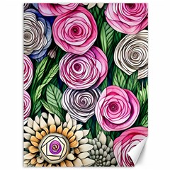 Breathtaking Bright Brilliant Watercolor Flowers Canvas 36  X 48  by GardenOfOphir