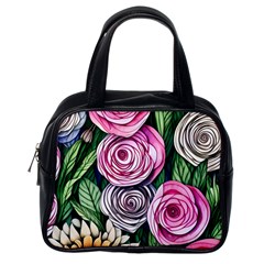 Breathtaking Bright Brilliant Watercolor Flowers Classic Handbag (one Side) by GardenOfOphir