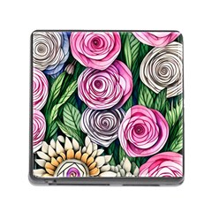 Breathtaking Bright Brilliant Watercolor Flowers Memory Card Reader (square 5 Slot) by GardenOfOphir