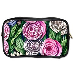 Breathtaking Bright Brilliant Watercolor Flowers Toiletries Bag (two Sides) by GardenOfOphir