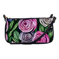 Breathtaking Bright Brilliant Watercolor Flowers Shoulder Clutch Bag by GardenOfOphir