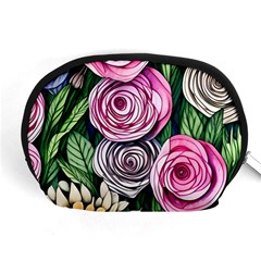 Breathtaking Bright Brilliant Watercolor Flowers Accessory Pouch (medium) by GardenOfOphir