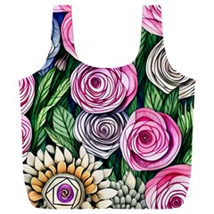 Breathtaking Bright Brilliant Watercolor Flowers Full Print Recycle Bag (xxl)