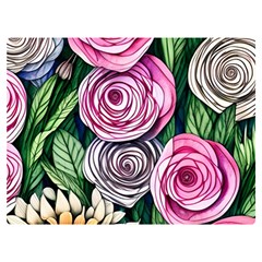 Breathtaking Bright Brilliant Watercolor Flowers Premium Plush Fleece Blanket (extra Small)