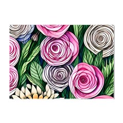 Breathtaking Bright Brilliant Watercolor Flowers Crystal Sticker (a4)