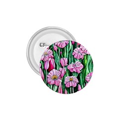 Blushing Bold Botanical Watercolor Flowers 1 75  Buttons by GardenOfOphir