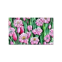 Blushing Bold Botanical Watercolor Flowers Sticker Rectangular (100 Pack) by GardenOfOphir