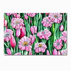 Blushing Bold Botanical Watercolor Flowers Postcard 4 x 6  (pkg Of 10) by GardenOfOphir