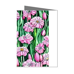 Blushing Bold Botanical Watercolor Flowers Mini Greeting Cards (pkg Of 8) by GardenOfOphir