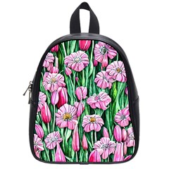 Blushing Bold Botanical Watercolor Flowers School Bag (small) by GardenOfOphir