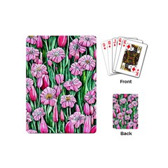 Blushing Bold Botanical Watercolor Flowers Playing Cards Single Design (mini) by GardenOfOphir