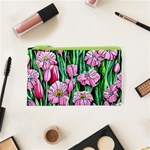 Blushing Bold Botanical Watercolor Flowers Cosmetic Bag (XS) Front