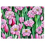 Blushing Bold Botanical Watercolor Flowers Premium Plush Fleece Blanket (Extra Small) 40 x30  Blanket Front