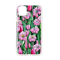 Blushing Bold Botanical Watercolor Flowers Iphone 11 Tpu Uv Print Case by GardenOfOphir