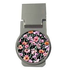 Clustered Watercolor Flowers Money Clips (round)  by GardenOfOphir