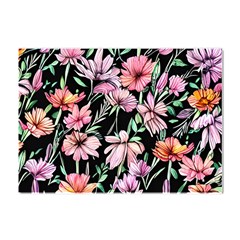 Clustered Watercolor Flowers Crystal Sticker (a4)