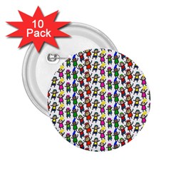 Stickman Kids Doodle Paper Children Group 2 25  Buttons (10 Pack)  by Ravend