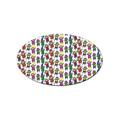 Stickman Kids Doodle Paper Children Group Sticker Oval (10 Pack) by Ravend