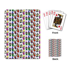 Stickman Kids Doodle Paper Children Group Playing Cards Single Design (rectangle) by Ravend