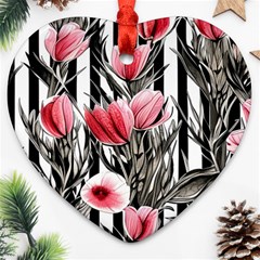 Chic Watercolor Flowers Ornament (heart) by GardenOfOphir