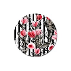 Chic Watercolor Flowers Magnet 3  (round) by GardenOfOphir