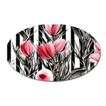 Chic Watercolor Flowers Oval Magnet Front