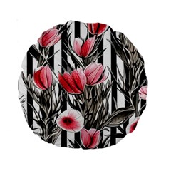 Chic Watercolor Flowers Standard 15  Premium Round Cushions by GardenOfOphir