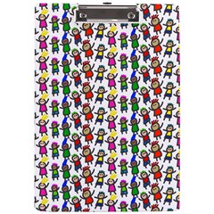 Stickman Kids Doodle Paper Children Group A4 Acrylic Clipboard