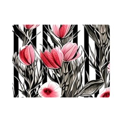 Chic Watercolor Flowers One Side Premium Plush Fleece Blanket (mini) by GardenOfOphir