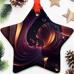 Ai Generated Swirls Space Design Fractal Light 3d Art Pattern Ornament (star) by Ravend