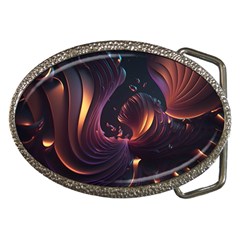 Ai Generated Swirls Space Design Fractal Light 3d Art Pattern Belt Buckles by Ravend