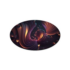 Ai Generated Swirls Space Design Fractal Light 3d Art Pattern Sticker (oval) by Ravend