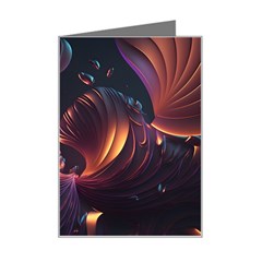 Ai Generated Swirls Space Design Fractal Light 3d Art Pattern Mini Greeting Card by Ravend