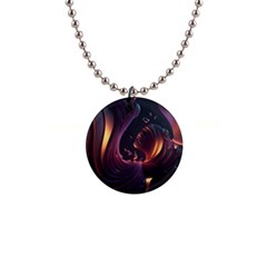 Ai Generated Swirls Space Design Fractal Light 3d Art Pattern 1  Button Necklace by Ravend