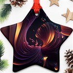 Ai Generated Swirls Space Design Fractal Light 3d Art Pattern Star Ornament (Two Sides) Front